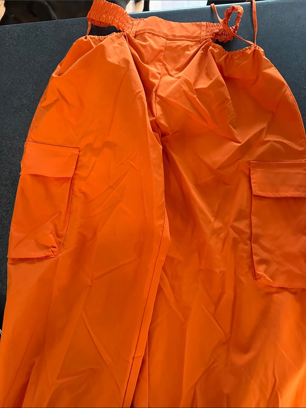 Bright Orange Cargo Pants with Utility Pockets